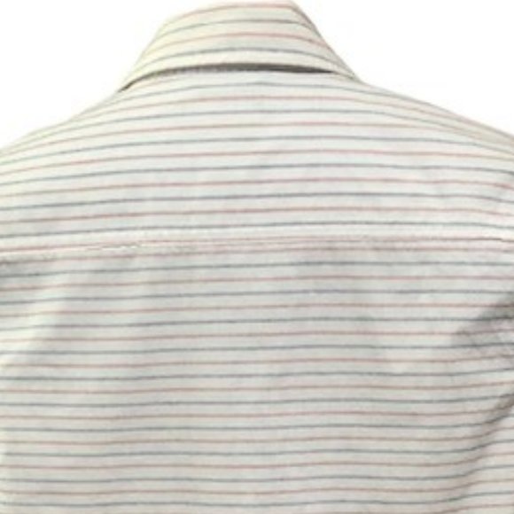 Gap Kids Red White Blue Short Sleeve Button Down Shirt XXL Striped Casual EUC - Picture 5 of 5